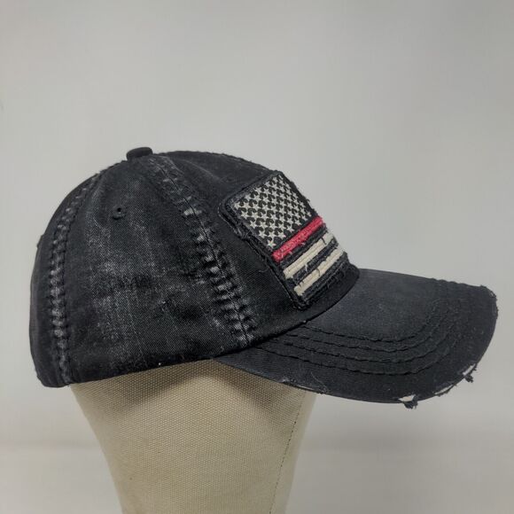 KBEthos Men's Patriotic Slideback Hat Black OS Distressed Big American Flag - Picture 6 of 10